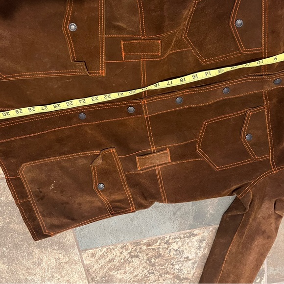 Vtg El Toro Bravo Jacket Mens 42 Brown Suede Split Cowhide Western Rodeo - Picture 3 of 7